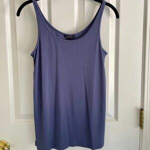 Eileen Fisher Stretch Silk Jersey Long Camisole, Periwinkle, S, NWT, small flaw